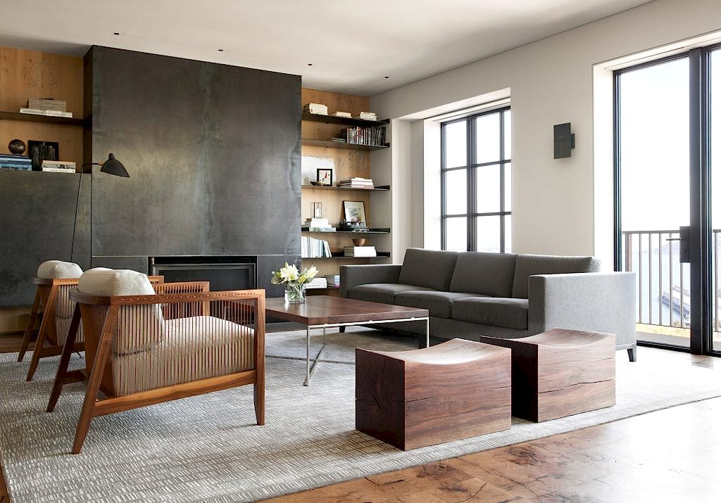 Modern living room designed by top interior designer San Francisco, Niche Interiors