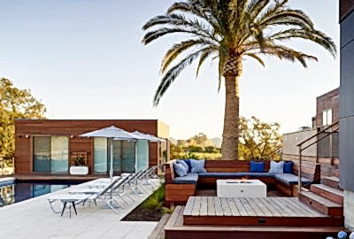 Landscape Design at Napa Vacation Home designed by San Francisco interior designers