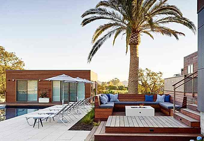 Landscape Design at Napa Vacation Home designed by San Francisco interior designers