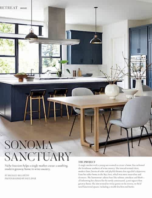 Sonoma interior design remodel by California interior designer Niche Interiors featured in Modern Luxury Silicon Valley