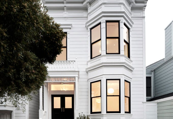 Exterior of San Francisco Victorian Home remodeled and designed by Bay Area interior designer Niche Interiors and William Duff Architects