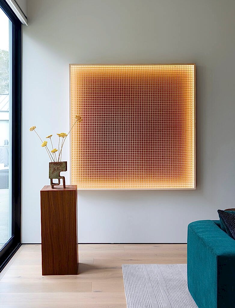 ane lykke light sculpture in Bay Area home