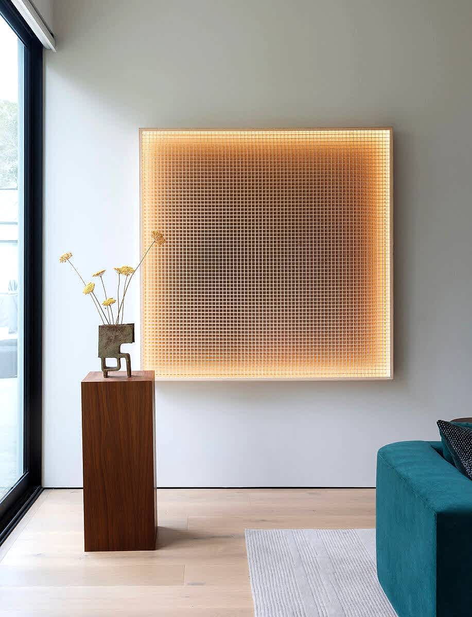 ane lykke light sculpture in Bay Area home