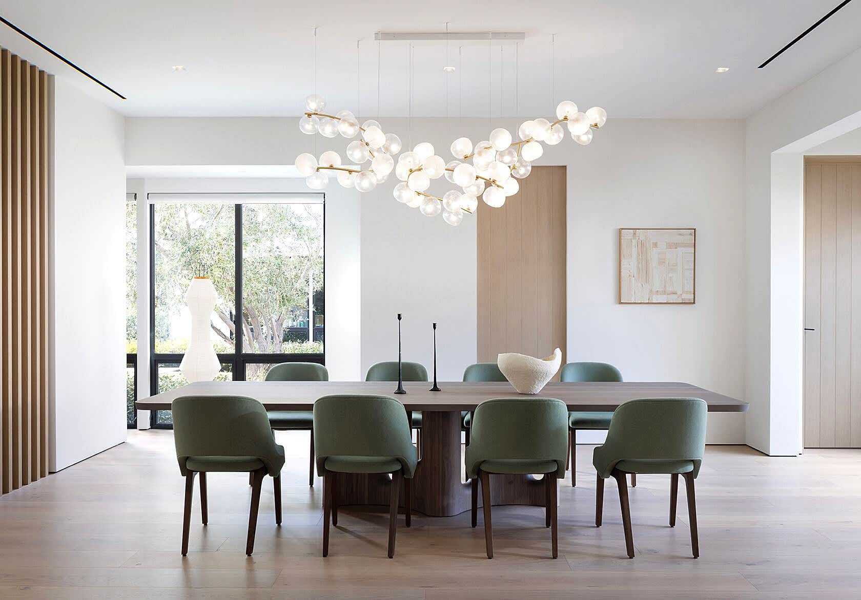 modern dining room in luxury Bay Area Peninsula home by niche interiors